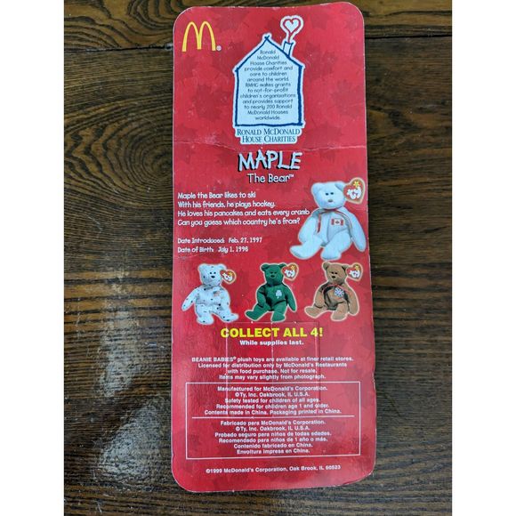 TY Bears Rare 1999 Ronald McDonald House Collection NEW Sealed Lot of 4 - Picture 8 of 14